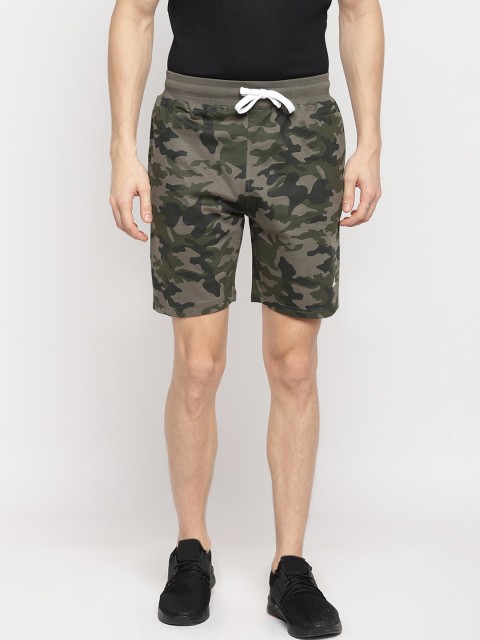 

SPARROWHAWK Men Olive Green Printed Regular Fit Regular Shorts