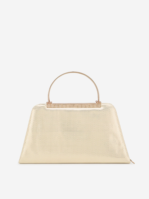 

Element Cart Cream-Coloured & Gold-Toned Printed Embellished Clutch