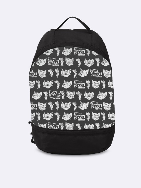

Bewakoof Unisex Black & White Graphic Backpack