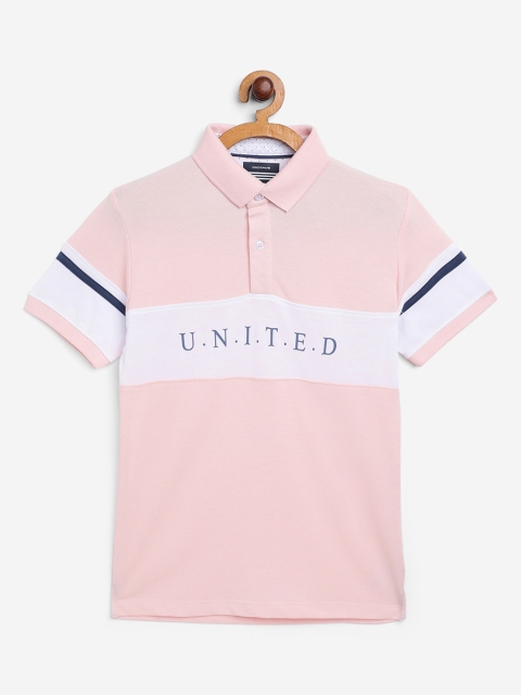 

Octave Boys Pink Colourblocked Polo Collar T-shirt