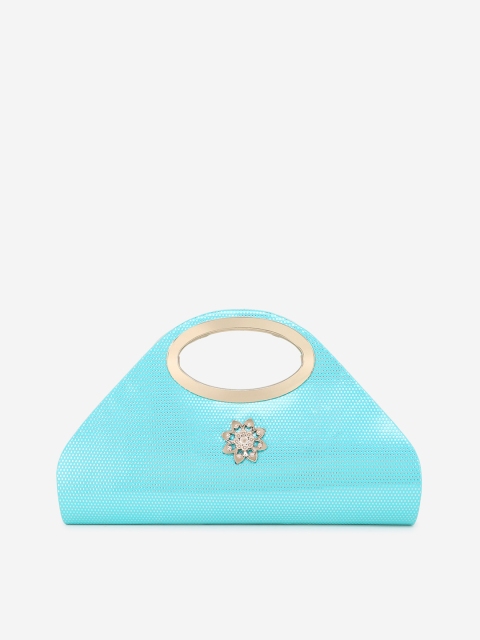 

Element Cart Turquoise Blue Printed Clutch
