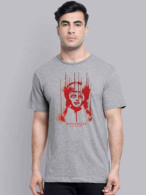 

Free Authority Men Grey Annabelle Printed Round Neck T-shirt