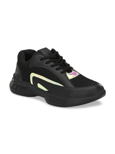 

Fentacia Men Black Woven Design Sneakers
