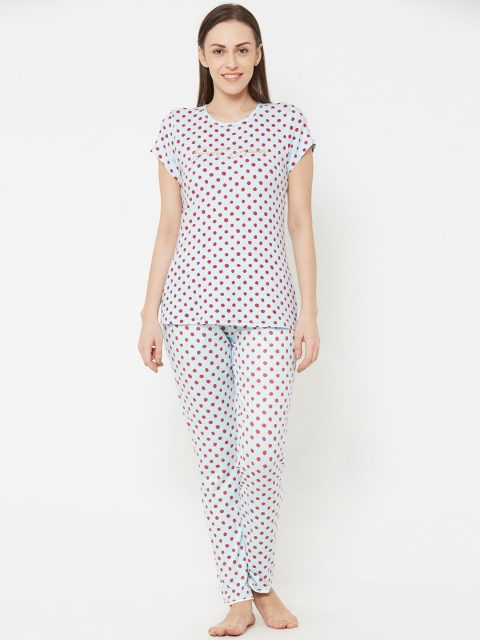 

Sweet Dreams Women Blue & Red Printed Night suit
