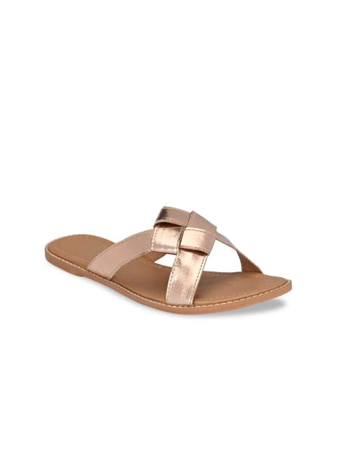

Zebba Women Rose Gold Solid Open Toe Flats
