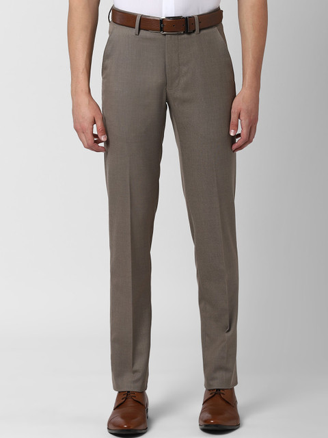 

Peter England Men Beige Slim Fit Solid Formal Trousers