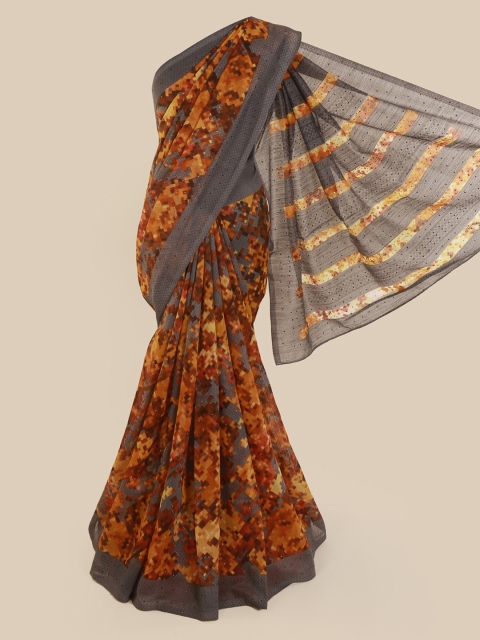 

Pothys Multicoloured Printed Linen Blend Saree, Multi