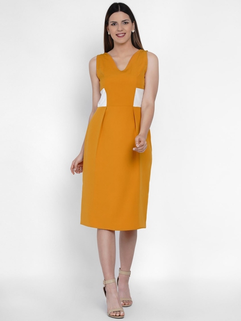 

Samshek Women Mustard Solid Sheath Dress