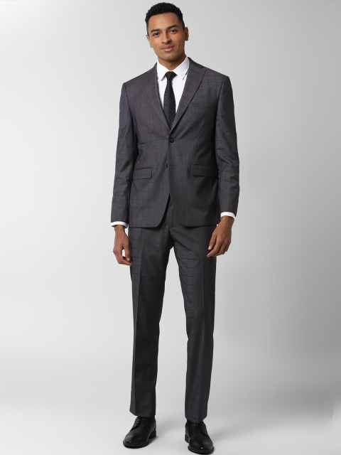 

Peter England Elite Men Grey Checked Slim-Fit Formal Suit