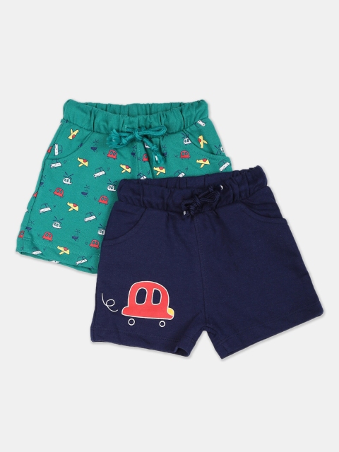 

Donuts Boys Pack Of 2 Printed Regular Fit Shorts, Green