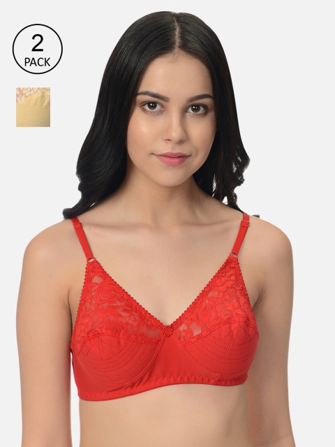 

mod & shy Pack Of 2 Assorted Lace Non-Wired Non Padded Everyday Bra MS5051M
