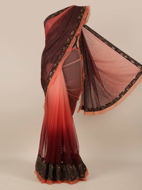 

Pothys Brown Dyed Net Saree