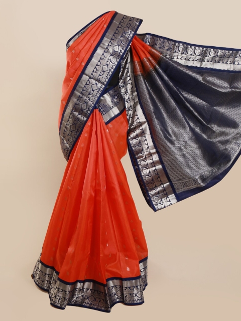 

Pothys Orange Pure Silk Woven Design Kanjeevaram Saree