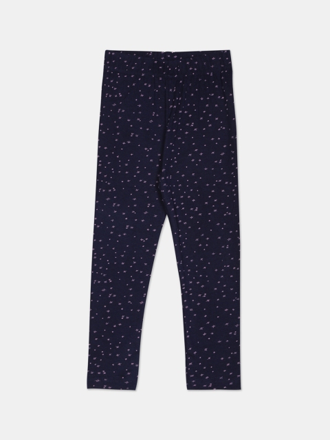 

Cherokee Girls Navy Blue & Pink Printed Ankle-Length Leggings