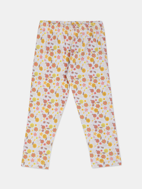 

Donuts Infant Girls Grey & Pink Printed Ankle-Length Leggings