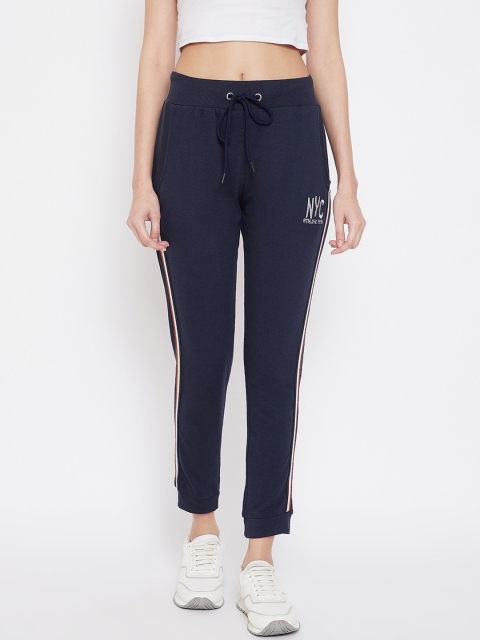 

Austin wood Women Navy Blue & White Solid Slim-Fit Joggers