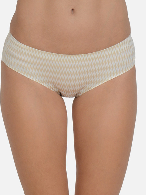 

mod & shy Women Beige & White Printed Hipster Briefs MU102M