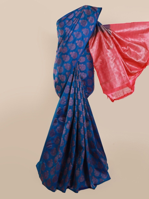 

Pothys Blue Pure Silk Woven Design Kanjeevaram Saree