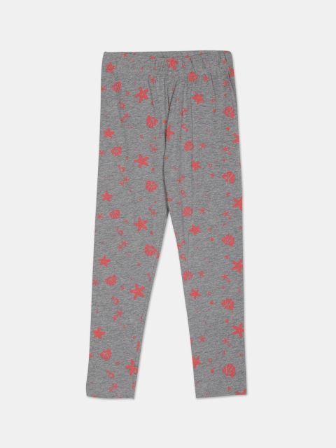 

Cherokee Girls Grey & Red Printed Ankle-Length Leggings