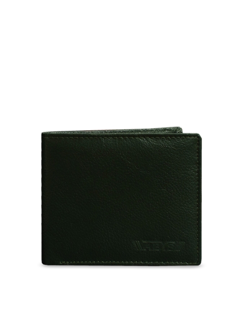 

ABYS Men Olive Green Textured Two Fold Wallet