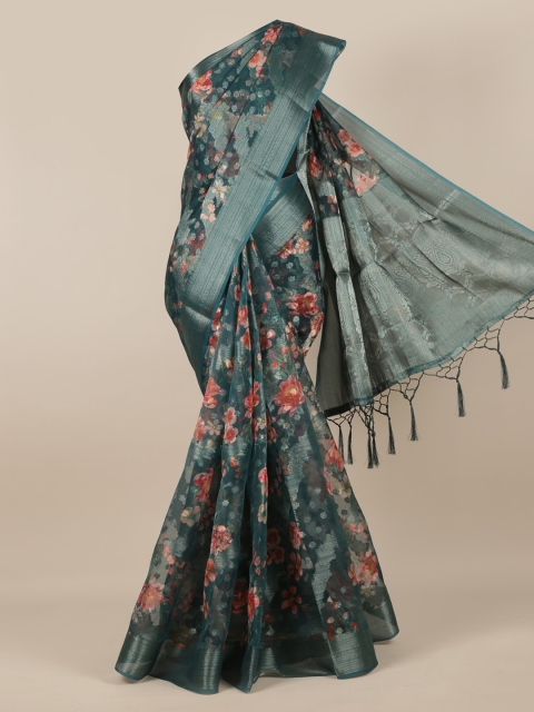 

Pothys Green Printed Tissue Saree