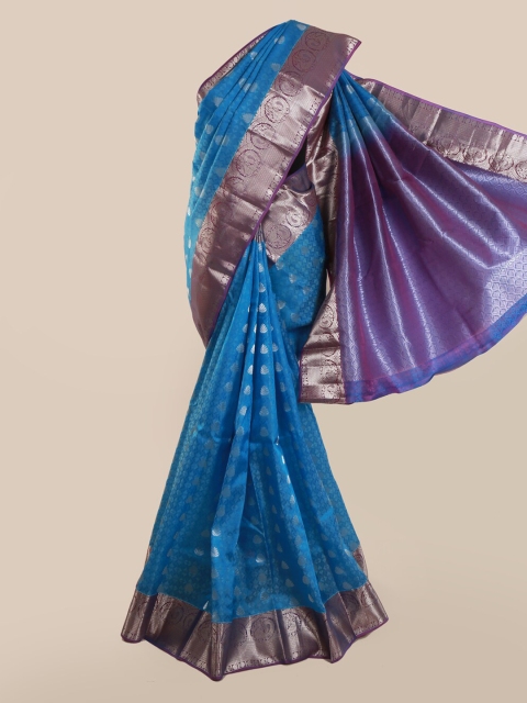 

Pothys Blue Pure Silk Woven Design Kanjeevaram Saree