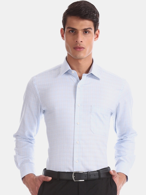 

Arrow Men Blue Regular Fit Checked Casual Shirt