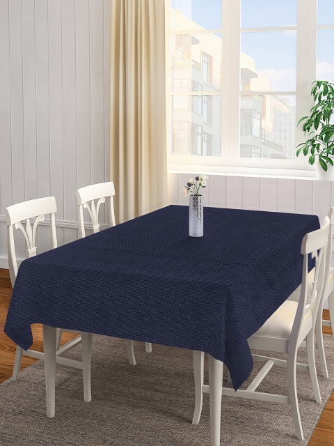 

KLOTTHE Navy Blue Woven Design Rectangular Table Cover