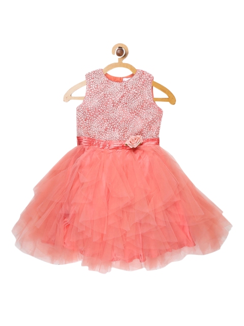 

Butterfly Blush Girls Pink Embellished Fit and Flare Dress
