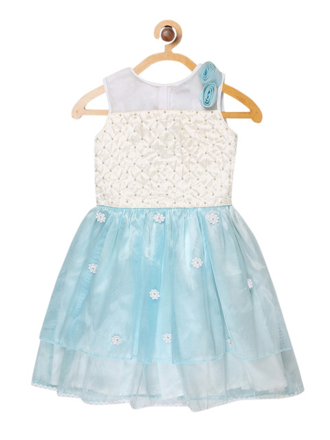 

Butterfly Blush Girls Blue Embellished A-Line Dress