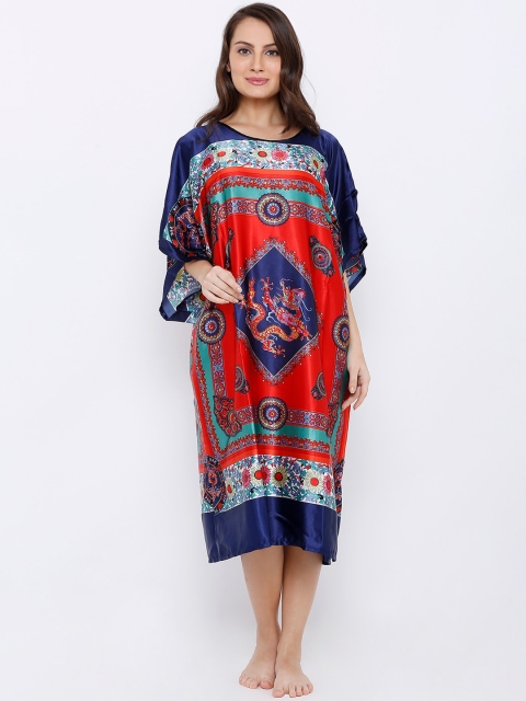 

Heart 2 Heart Navy Blue & Red Printed Baby Doll