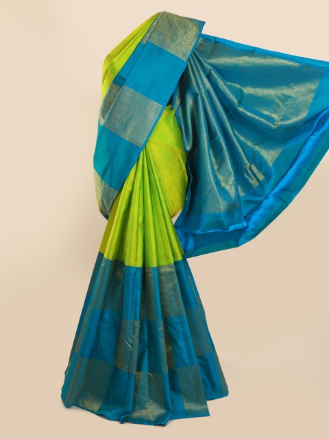 

Pothys Green & Blue Pure Silk Woven Design Kanjeevaram Saree