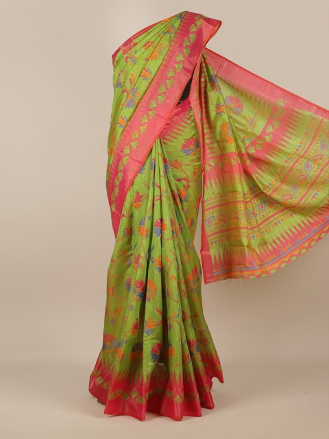 

Pothys Green Woven Design Jute Silk Saree