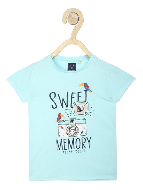

Allen Solly Junior Girls Blue Printed Round Neck T-shirt