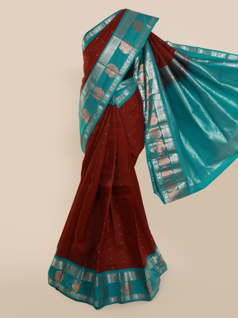 

Pothys Maroon & Green Pure Silk Woven Design Kanjeevaram Saree