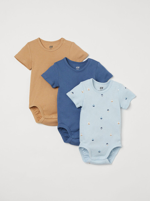 

H&M Kids Unisex 3-pack short-sleeved bodysuits, Multi