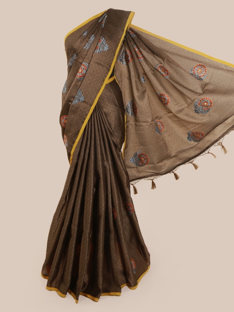 

Pothys Brown Embroidered Cotton Blend Saree