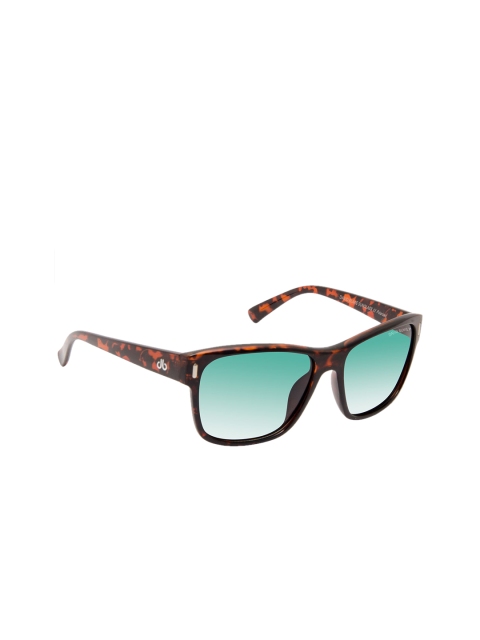 

David Blake Unisex Green Lens & Brown Rectangle Sunglasses SP_SGDB2003