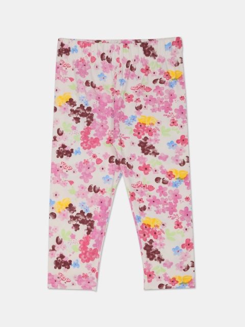 

Donuts Infant Girls Pink & Yellow Printed Ankle-Length Leggings