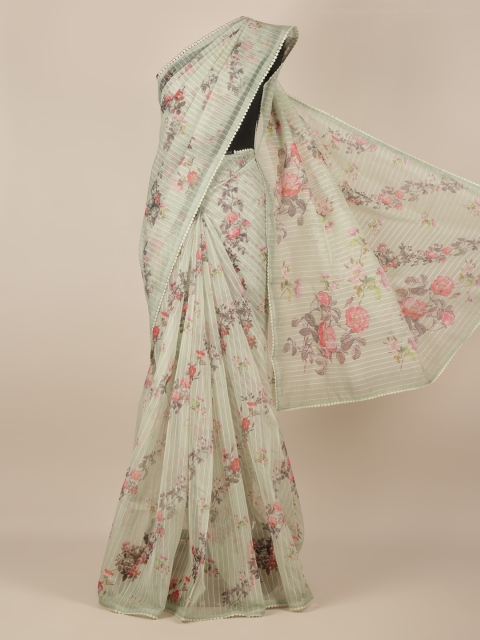 

Pothys Green & Grey Jute Silk Printed Saree