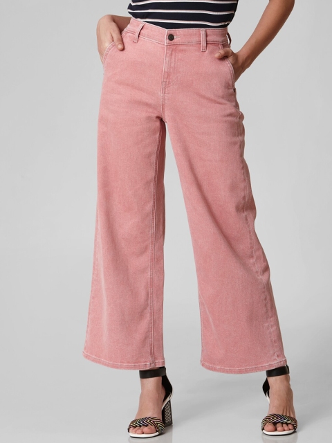 

Vero Moda Women Pink Flared High-Rise Clean Look Stretchable Jeans
