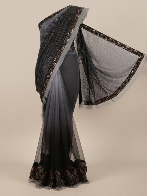 

Pothys Black Printed Net Saree