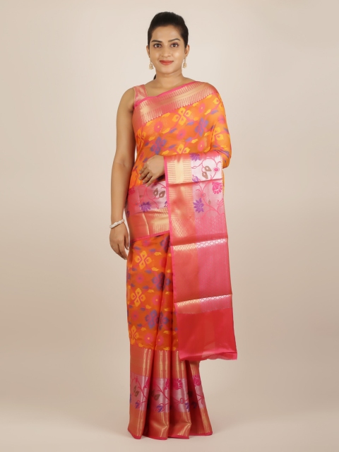 

Pothys Orange Woven Design Cotton Blend Saree