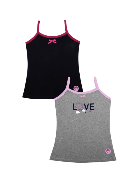 

DChica Girls Pack Of 2 Camisoles, Black