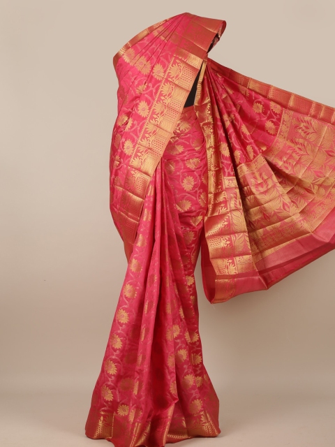 

Pothys Pink Woven Design Jute Silk Saree