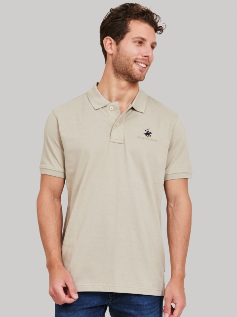 

Beverly Hills Polo Club Men Brown Self Design Polo Collar T-shirt