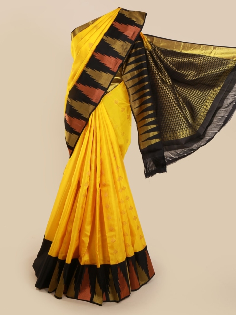 

Pothys Yellow Pure Silk Woven Design Kanjeevaram Saree