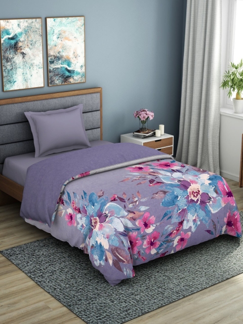 

SPACES Lavender & Magenta Floral AC Room 150 GSM Single Bed Quilt