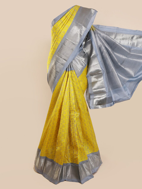 

Pothys Yellow Pure Silk Woven Design Kanjeevaram Saree