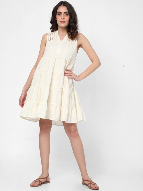 

Vero Moda Women Beige Solid A-Line Dress